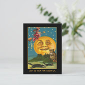 ヴィンテージウィッチオーバームーン付き血文字招待状 インビテーションポストカード (スタンド正面)