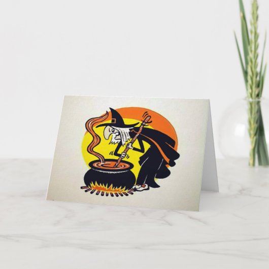 ヴィンテージウィッチカルドロンハロウィンカード シーズンカード (正面)