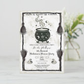 ヴィンテージウィッチカルドロンハロウィーンディナーパーティー 招待状 (スタンド正面)