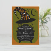 ヴィンテージウィッチカルドロン誕生日ハローウィンパーティ 招待状 (スタンド正面)