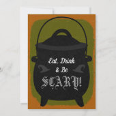 ヴィンテージウィッチカルドロン誕生日ハローウィンパーティ 招待状 (裏面)