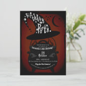 ヴィンテージウィッチカルドロン誕生日ハローウィンパーティ 招待状 (スタンド正面)