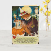 ヴィンテージウィッチクラフトハロウィンウィッチカード カード (黄色い花)