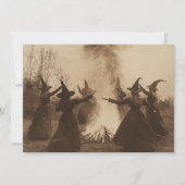 ヴィンテージウィッチズベ熱狂するハロウィーンブライダルシャワー 招待状 (正面)