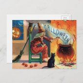 ヴィンテージウィッチハロウィンポストカード ポストカード (正面/裏面)