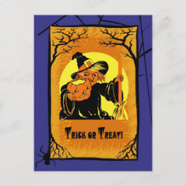 ヴィンテージウィッチハロウィンポストカード ポストカード