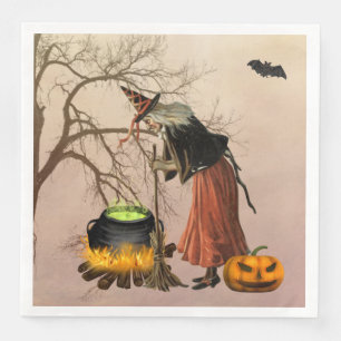 ヴィンテージウィッチハロウィン紙ナプキン