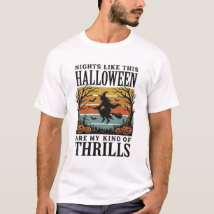 ヴィンテージウィッチハロウィーンの恐怖シーンの彫刻デザイン Tシャツ