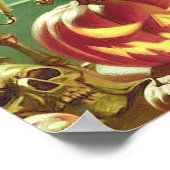 ヴィンテージウィッチハロウィーンピンアップ ポスター (角)