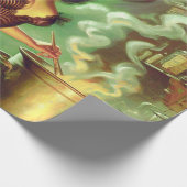 ヴィンテージウィッチハロウィーンピンアップ ラッピングペーパー (角)