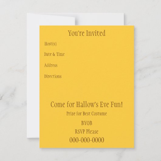 ヴィンテージウィッチハロウィーン招待状 招待状 (裏面)