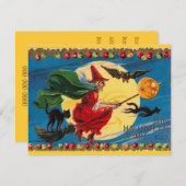 ヴィンテージウィッチハロウィーン招待状 招待状 (正面/裏面)