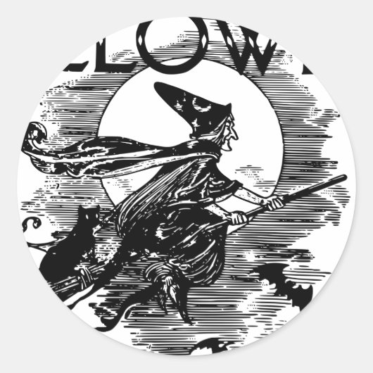 ヴィンテージウィッチハロウィーン ラウンドシール (正面)