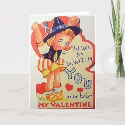 ヴィンテージウィッチバレンタインデーのグリーティングカード シーズンカード (正面)