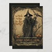 ヴィンテージウィッチパーティーハロウィーン 招待状 (正面/裏面)