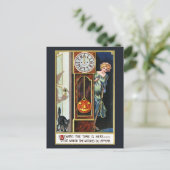 ヴィンテージウィッチブラックキャットパンプキンハロウィーン シーズンポストカード (スタンド正面)