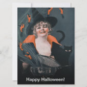 ヴィンテージウィッチブリーロブスターキャットラージポストカード 招待状 (正面)