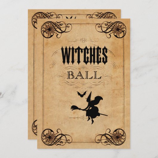 ヴィンテージウィッチボール50th誕生日両面 招待状 (正面/裏面)