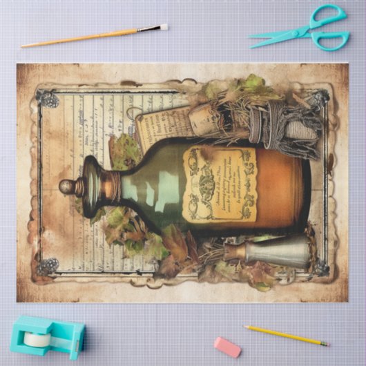 ヴィンテージウィッチポーションデザインシリーズ6 薄葉紙 (クラフト)