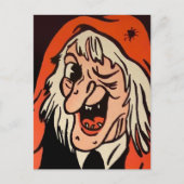 ヴィンテージウィッチ顔装飾はがき ポストカード (正面)