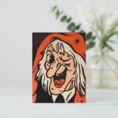 ヴィンテージウィッチ顔装飾はがき ポストカード (スタンド正面)