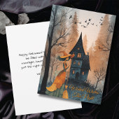 ヴィンテージウィッチ&ハウスインフォレストハロウィンエレガントイン カード