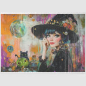 ヴィンテージウィッチ&ポーションボトルハロウィーンデコップページ 薄葉紙 (正面)