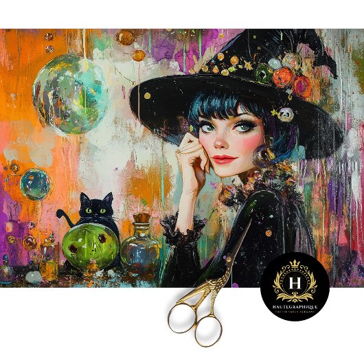 ヴィンテージウィッチ&ポーションボトルハロウィーンデコップページ 薄葉紙