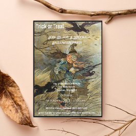 ヴィンテージウィッ不気味チハローウィンパーティ招待状 招待状