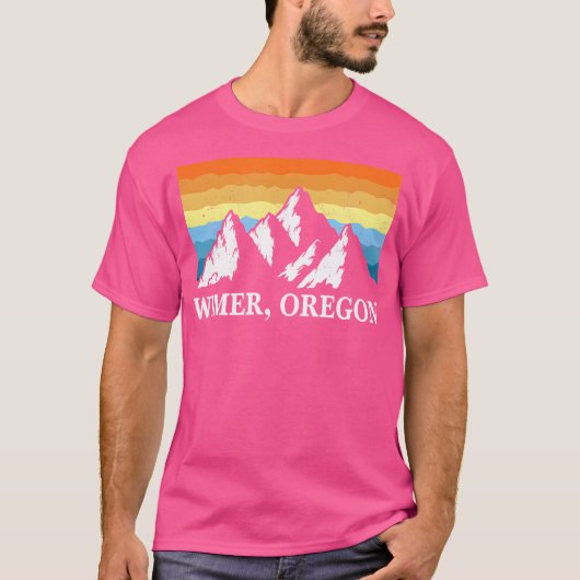 ヴィンテージウィマーオレゴン山ハイキングスーベニアプリン Tシャツ (正面)