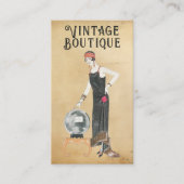 ヴィンテージウィメンズインブラックドレスブティックスタイリスト 名刺 (正面)