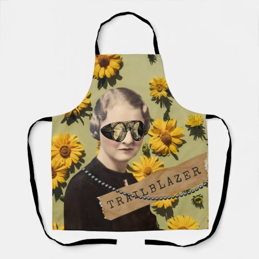 ヴィンテージウィメントレーラブレザーデイジーキッチュ エプロン (正面)