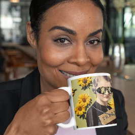 ヴィンテージウィメントレーラブレザーデイジーキッチュ コーヒーマグカップ