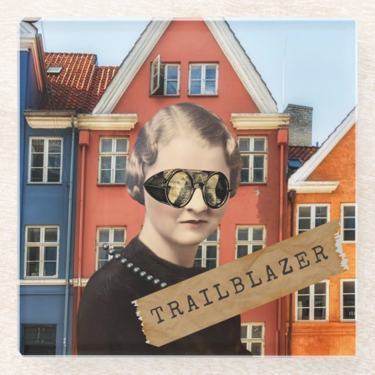 ヴィンテージウィメントレーラーブザーキッチュ変質芸術 ガラスコースター (正面)