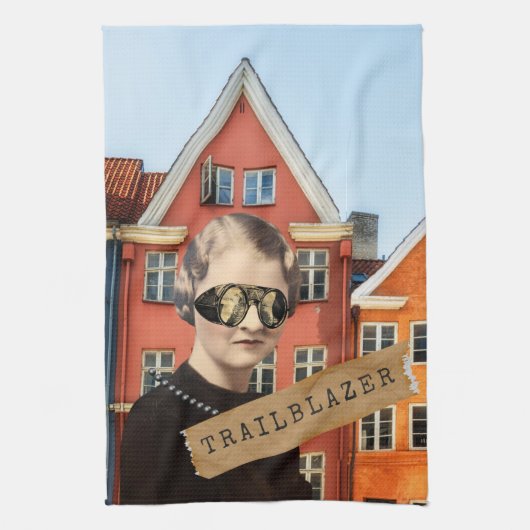 ヴィンテージウィメントレーラーブザーキッチュ変質芸術 キッチンタオル (縦)