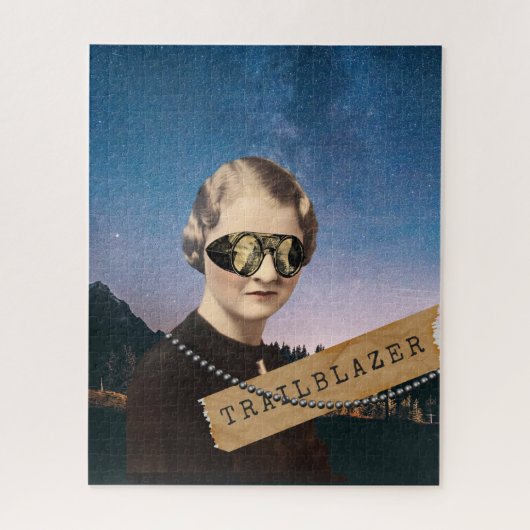 ヴィンテージウィメントレーラーブラザーナイトスカイポップ・アートのアート ジグソーパズル (縦)