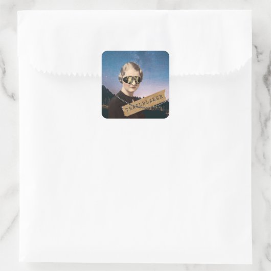 ヴィンテージウィメントレーラーブラザーナイトスカイポップ・アートのアート スクエアシール (バッグ)