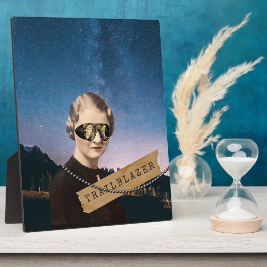 ヴィンテージウィメントレーラーブラザーナイトスカイポップ・アートのアート フォトプラーク (側面)