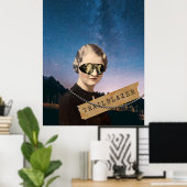 ヴィンテージウィメントレーラーブラザーナイトスカイポップ・アートのアート ポスター (ホームオフィス)