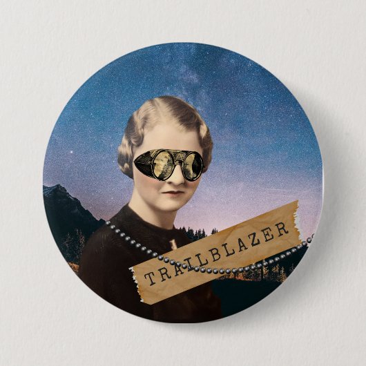 ヴィンテージウィメントレーラーブラザーナイトスカイポップ・アートのアート 缶バッジ (正面)