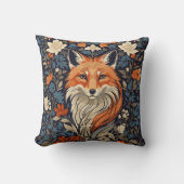 ヴィンテージウィリアムインスパイアモリスフローラレッドキツネ クッション (正面)