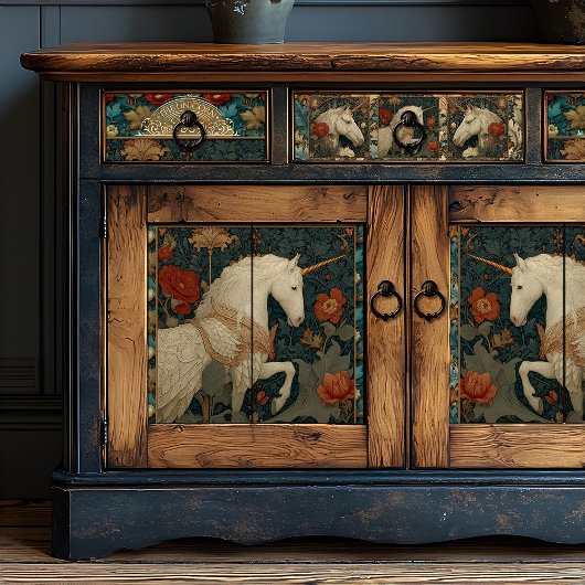 ヴィンテージウィリアムインスパイアモリスユニコーンフローラ 薄葉紙