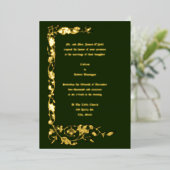 ヴィンテージウィリアムシンプルモリスフローラつる植物 箔招待状 (立ち正面)