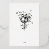 ヴィンテージウィリアムシンプルモリスフローラつる植物 箔招待状 (裏面)