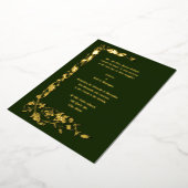 ヴィンテージウィリアムシンプルモリスフローラつる植物 箔招待状 (回転した状態)