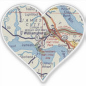 ヴィンテージウィリアムズバーグの地図 シール (正面)