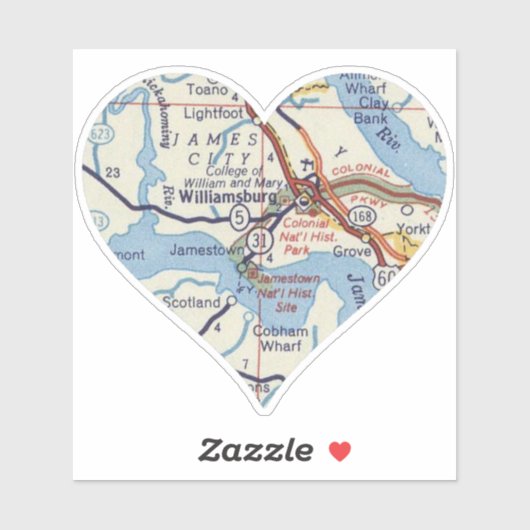 ヴィンテージウィリアムズバーグの地図 シール (シート)