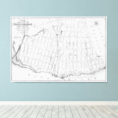 ヴィンテージウィリアムズバーグ・ブルックリンの地図（1827年） キャンバスプリント (インサイチュ (ウッドフロア))