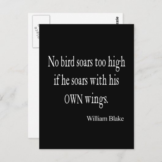 ヴィンテージウィリアムブレイクバードソーアオーブウィングス引用文 ポストカード (正面/裏面)