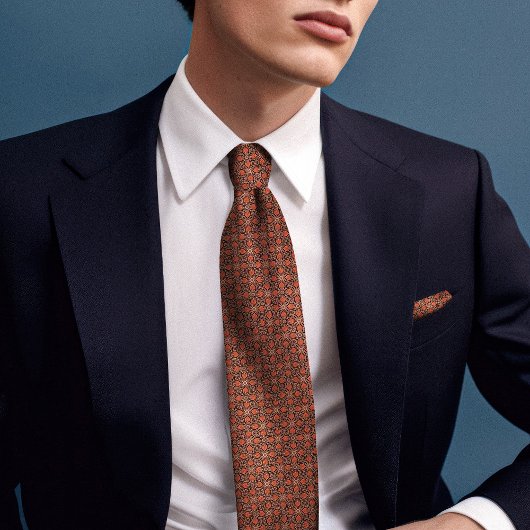 ヴィンテージウィリアムモリスオレンジシェル対角線 ネクタイ